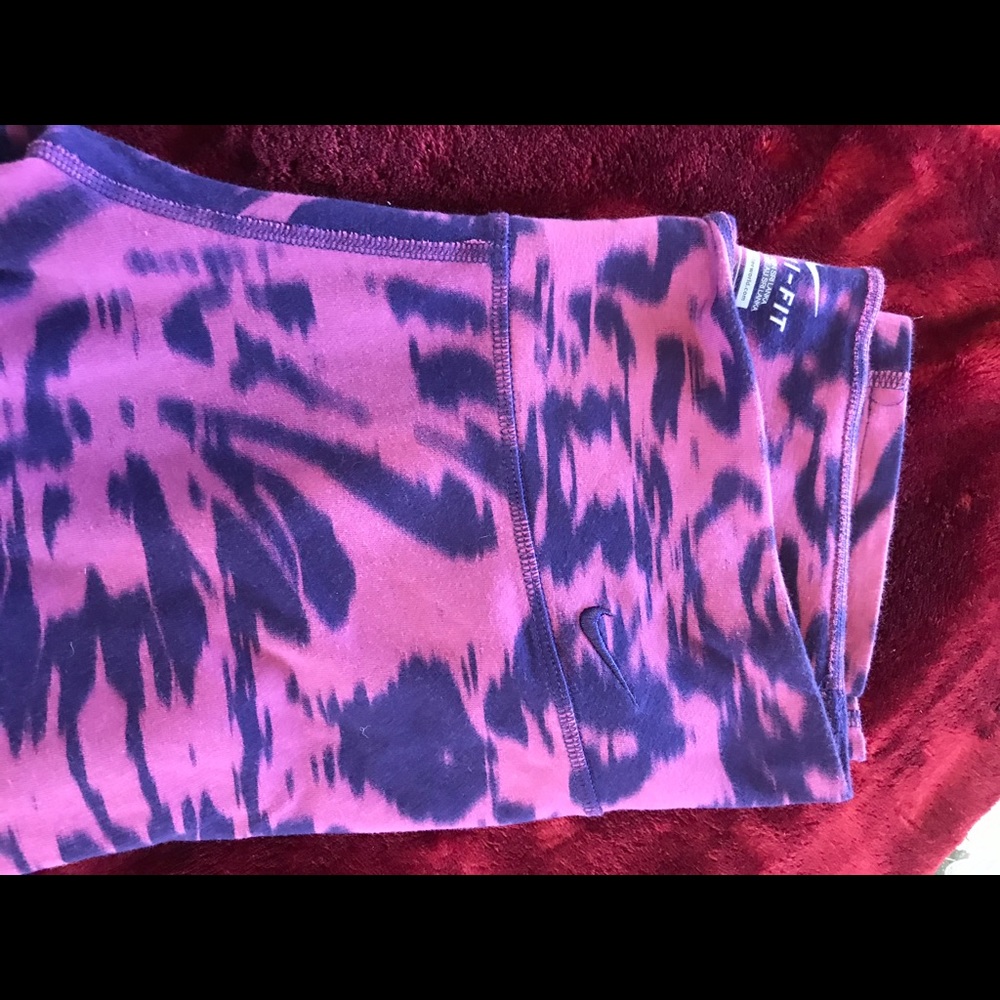 Nike Pink/ Purple Tye Dye Cropped Leggings